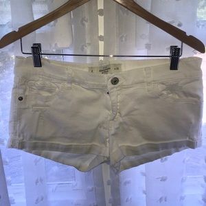 Abercrombie & Fitch white denim shorts